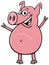 Happy comic pig character cartoon illustration