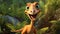 Happy Compsognathus: A Photorealistic Disney Pixar Style Dinosaur