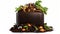 Happy And Content Chocolate Compost Pot With Vegetables And Herbs