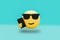Happy cool selfie face emoji social media expression and meme