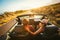 Happy Couple Driving in Convertible