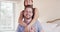 Happy couple, face and smile in bedroom hug for love marriage, healthy connection or loyalty romance. Man, female and