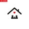 Happy couple home icon vector on the gray background