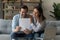 Happy couple read good news in paper letter