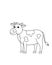 Happy Cow line art illustration cartoon white background