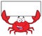 Happy Crab Cartoon Mascot Character Holding Blank Sign