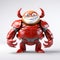 Happy Crab Cartoon Robot With Red Armor - Hyperrealistic Marine Life Style