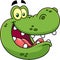 Happy Crocodile Face Cartoon Character