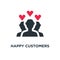 happy customers icon. client satisfaction concept symbol design