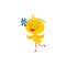 Happy cute baby Easter chicken character dancing