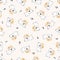 Happy Cute Bear Musician Trumpet Vector Graphic Seamless Pattern