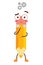 happy cute character mascot pencil with think pose