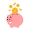 Happy cute funny smiling piggy bank