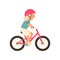 Happy cute girl riding bike. Healthy lifestyle concept. Little child rides bicycle.