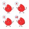 Happy Cute healthy blood drop character, Blood type group, set of cute blood types in different actions with red blood cells