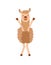 Happy Cute jumping Llama -clip art-