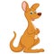 Happy Cute Kangaroo Vector Illustration