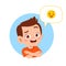 happy cute kid boy with emoji expression