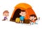 happy cute kids outdoor camp summer holiday