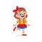 happy cute little kid boy and girl celebrate halloween wears clown costume