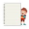 happy cute little kid boy notebook template