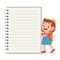 happy cute little kid girl notebook template