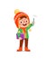 happy cute little kid study and wear jacket in winter season. child read book wearing warm clothes