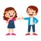 happy cute little kids boy and girl fist bump