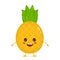 Happy cute smiling funny pineapple.