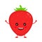 Happy cute smiling funny strawberry.