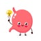 Happy cute stomach with lightbulb