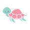 Happy cute turtle with smile, Vector cartoon illustration