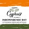 Happy Cyprus Independence Day calligraphy hand lettering in English and Greek. Cyprian National holiday celebration on October 1.