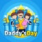 Happy Daddy`s day together with son & daughter illustration