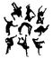 Happy Dancer Break Dance Silhouettes