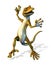 Happy Dancing Gecko - with clipping path