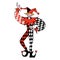 happy dancing harlequin isolated on a white background in EPS10