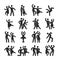 Happy dancing people icons. Modern dance class vector silhouette symbols
