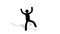 happy dancing pictogram man lifting his arms