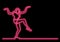 happy dancing woman - single line drawing with neon vector effect