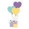 Happy day, gift balloons shaped hearts decoration celebration