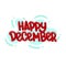 happy december quote text typography design graphic vector illustration