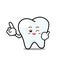 Happy Dental Smile Tooth Mascot Cartoon Character isolated on w