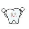 Happy Dental Smile Tooth Mascot Cartoon Character isolated on w