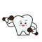 Happy Dental Smile Tooth Mascot Cartoon Character isolated on w