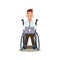 Happy Disabled Man in Wheelchair Work by Laptop