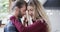 Happy diverse couple dancing in kitchen at home, in slow motion