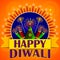 Happy Diwali background with colorful firecracker