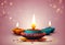 Happy Diwali background, diya candles banner with copy space text, festival of lights