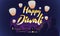 Happy Diwali colorful vector postcard template with the night Indian city and view and flying sky lanterns.